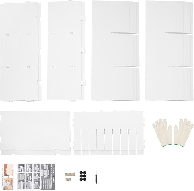 27 Slots Mail Sorters for Office, PVC Literature Organizer with Removable Shelves, Door-Less Mail Center Paper Storage Cabinet for Files Magazines Documents, 9.8 * 2.2in Each Slot (27 Slots - White)