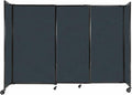 Versare Straightwall Sliding Portable Wall Partition | Freestanding Office Dividers | Locking Wheels | Temporary Room Separator | 7'2" Wide x 5' Tall Blue Spruce Fabric Panels
