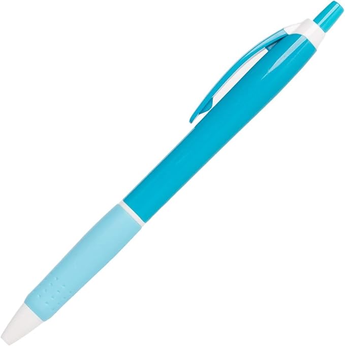 Simply Genius 100-Piece Retractable Ballpoint Pen Set - Bulk Pens for School & Office Supply - Black Ink Writing Instruments - Retractable Design with Ergonomic Grip - Pack of 100, Blue, 1.0 mm