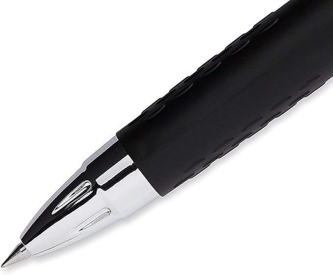 Advantage Gifts Signo 207 Roller Ball Retractable Gel Pens, Medium Point (0.7mm), Red Ink, 6 Count, Bundle with Plastic Reusable Pouch