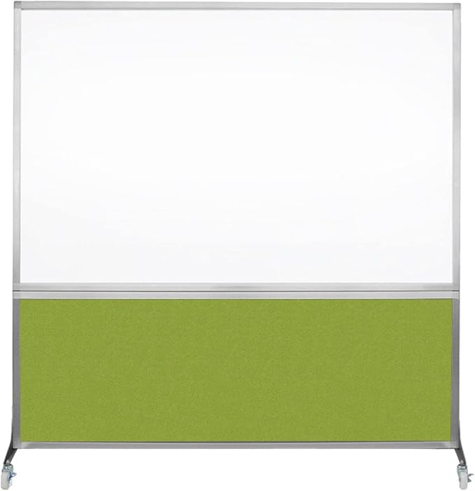 DivideWrite Mobile Whiteboard | Double Sided Dry Erase Board | Portable Office Cubicle Partition | Display for Classrooms, Conference Rooms, Meeting Areas and More | Mocha Fabric 5' Wide x 6' Tall