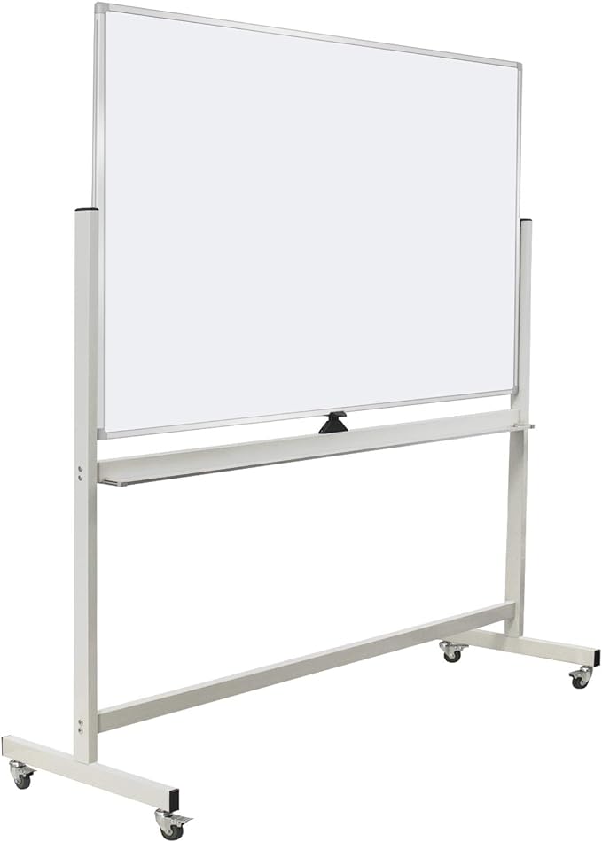 Max-officoo 60"x40" Mobile Whiteboard Double-Sided Magnetic Large Dry Erase White Board with Rolling Stand for Offices, Home & School