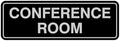 Standard Conference Room Sign - Black/Silver - Small 1 Pack