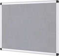 VIZ-PRO Notice Board Felt Gray, 36 X 24 Inches, Silver Aluminium Frame