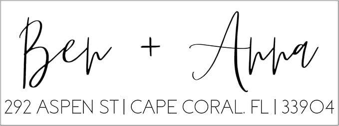 Self Inking Modern Address Stamps | Custom Return Address Stamper (Modern Brush Script, Xtra Wide)