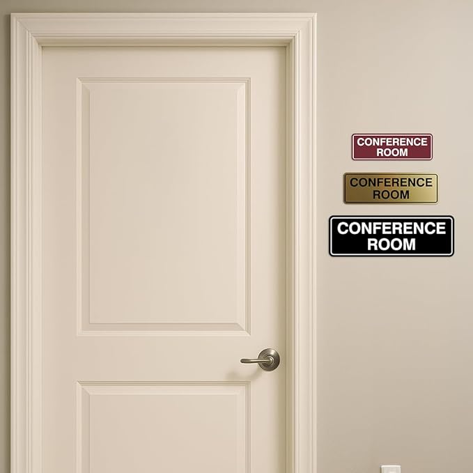 Standard Conference Room Sign - Silver - Large 5 Pack