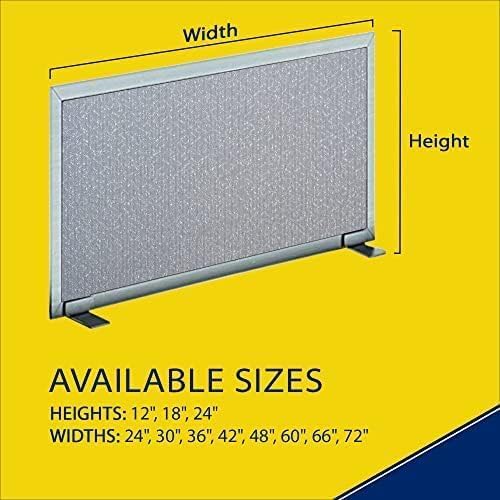 OBEX Acoustical Free Standing Privacy Screen, Cubicle Accessories Desk Privacy Panel, Desk Dividers for Office, Office Furniture Partitions Portable Sound Proof Dividers, 18" x 42", Overcast