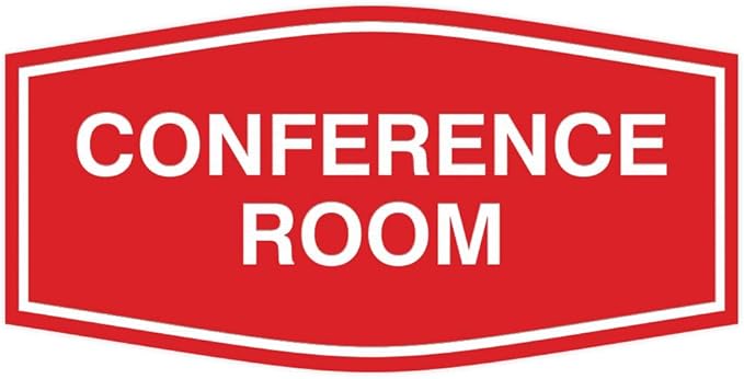 Fancy Conference Room Sign (Red) - Large