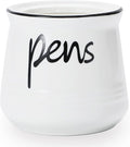 ONTUBE Porcelain Pens Holder Stand,Ceramic Pencils Holder (White)