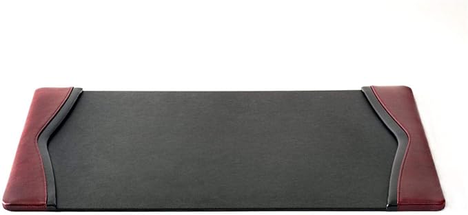 Dacasso Burgundy Leather 25.5" x 17.25" Side Rails Desk Pad