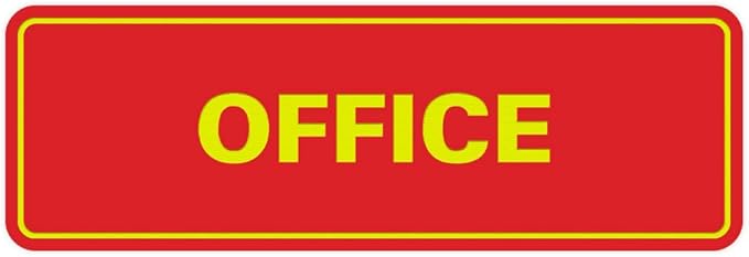 Signs ByLITA Standard Office Sign - Professional Business Signage - Easy to Install (Red/Yellow) - Large 1 Pack