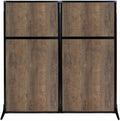 Versare Workstation Partition | Portable Wall Divider | Modern Office Cubicle | Free Standing Privacy Screen | Flexible Work Space | 66" x 70" Urban Oak Wood Grain Panels No Window