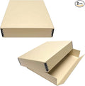 Lineco Museum Archival Storage Box, 11.75x15.25x3 in. Drop Front Design. Acid-Free with Metal Edge. Organize Photos, Pictures, Prints, Documents, Crafts, DIY. Tan, 2 Pack