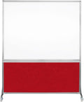 DivideWrite Mobile Whiteboard | Double Sided Dry Erase Board | Portable Office Cubicle Partition | Display for Classrooms, Conference Rooms, Meeting Areas and More | Red Fabric 5' Wide X 6' Tall