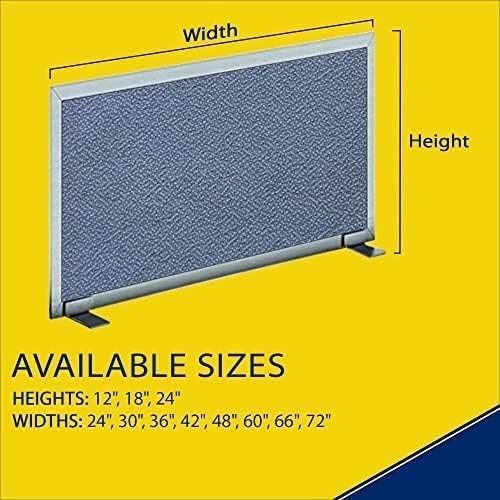 OBEX Acoustical Free Standing Privacy Screen, Cubicle Accessories Desk Privacy Panel, Desk Dividers for Office, Office Furniture Partitions Portable Sound Proof Dividers, 18" x 72", Twilight