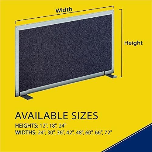 OBEX Acoustical Free Standing Privacy Screen, Cubicle Accessories Desk Privacy Panel, Desk Dividers for Office, Office Furniture Partitions Portable Sound Proof Dividers, 24" x 72", Slate