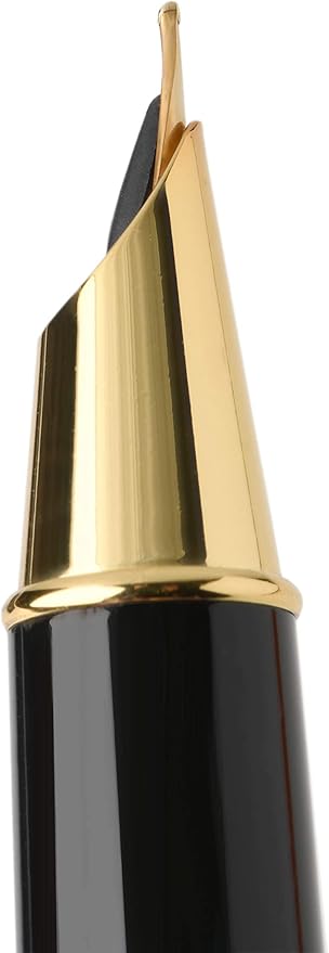 Dryden Designs Fountain Pen - Medium and Fine Nibs - Metallic Silver - Includes 24 Ink Cartridges - 12 Black and 12 Blue.
