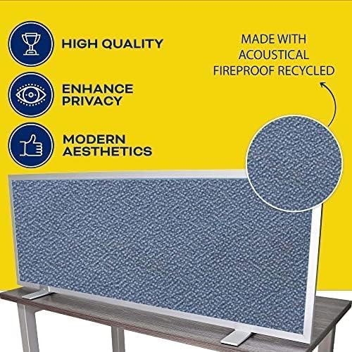 OBEX Acoustical Free Standing Privacy Screen, Cubicle Accessories Desk Privacy Panel, Desk Dividers for Office, Office Furniture Partitions Portable Sound Proof Dividers, 12" x 30", Twilight