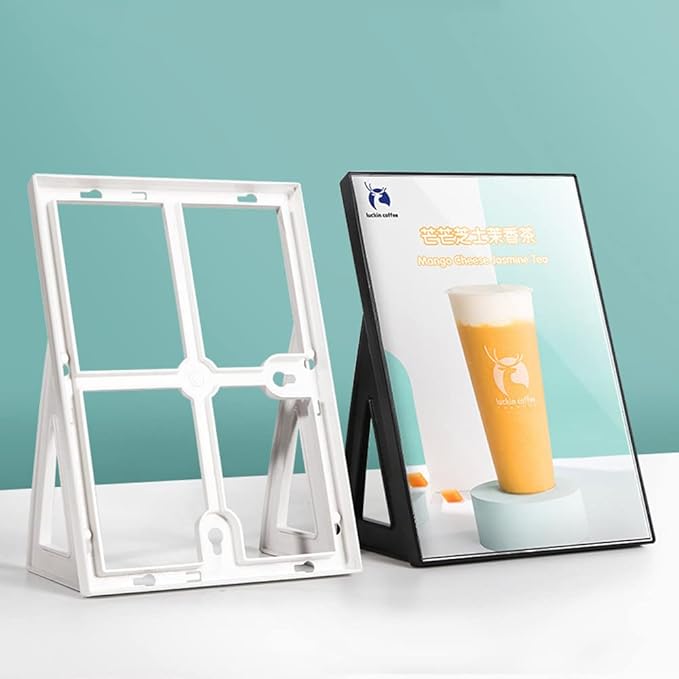ECKEK ABS Plastic Sign Holder，Menu Displays L Shape Sign Stand Vertical/Horizontal Use (Black A3 297×420mm/11.69×16.54inches)