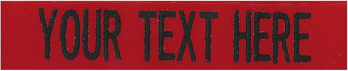 Custom Uniform Name Tapes Solid Colors. Red Fabric, 3.5 Inch Sew on