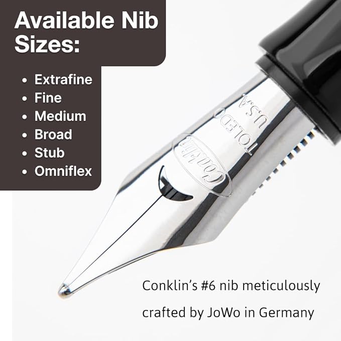 Conklin Duragraph Fountain Pen Red Nights - Extra Fine Nib, Precision Writing Instrument with Bold Red Finish