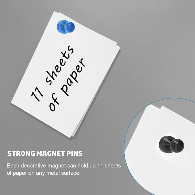 MHDMAG Magnetic Push Pins Powerful Push Pin Magnets for Fridge Whiteboards Calendars Maps in School & Office Pack of 60,Red