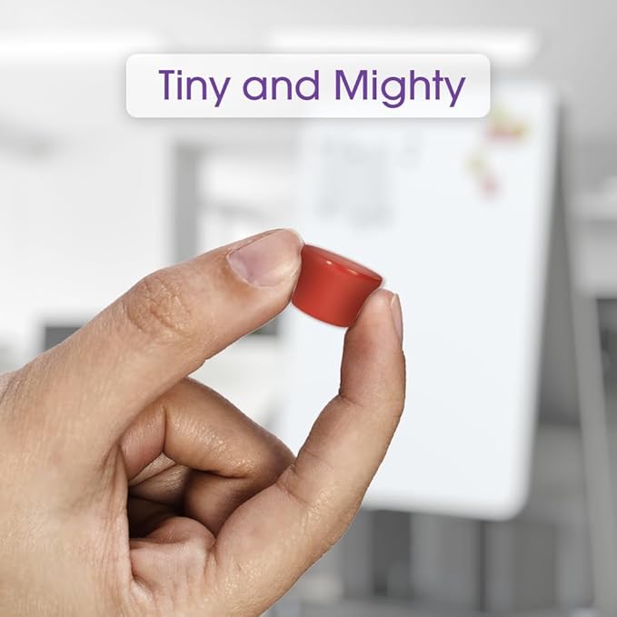 Strong Magnets for Whiteboard, Glassboard and Fridge (Red, 8 Pack, Small). N54 Neodymium Rare Earth Heavy Duty Magnets for Home and Office Supplies.