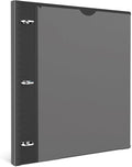 INFUN Telescoping 3 Ring Binder -1PCS-Black, Flexible Round Binder with Customizable Front Cover and Clear Catalog Pocket, 0.75 Inch Rings, Holds 160 Sheets 8.5x11 inch Paper