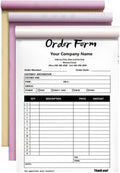 Personalized Invoice Book Custom 2 Part/3 Part Receipt Book Quote Estimate Order Forms Carbonless Form with Your Company Name Logo Address,2-10 Books (Style 10)