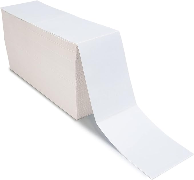 L LIKED 2500 4x6 Thermal Labels Fanfold, Direct Thermal Shipping Labels - Perforated and Strong Adhesive