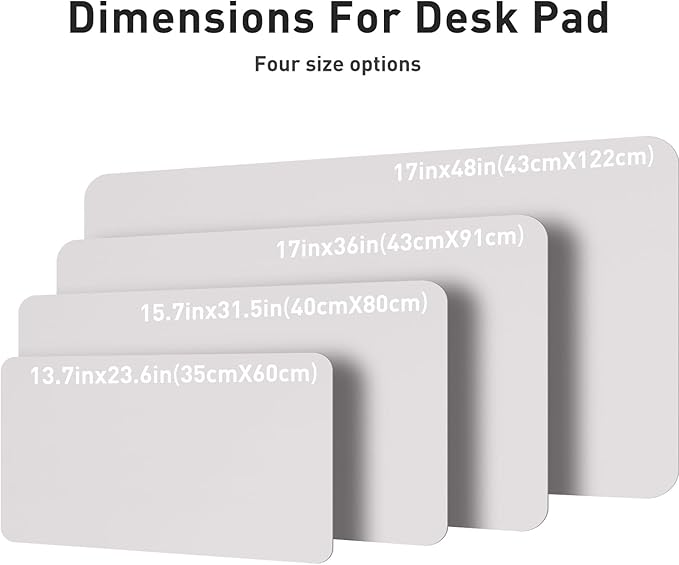 Aothia Large PU Leather Desk Pad Protector – Non-Slip Mouse Pad & Writing Mat for Office/Home, Waterproof, Easy to Clean (31.5" x 15.7", Pale Lavender White)