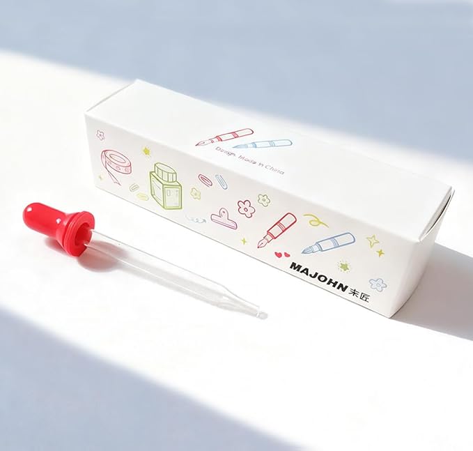 czxwyst Majohn Wancai 2.0 Mini Pocket-Size Eyedropper Fountain Pen (F Nib 0.5mm, Peachy Pink)