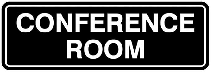 Standard Conference Room Sign - Black - Medium 10 Pack