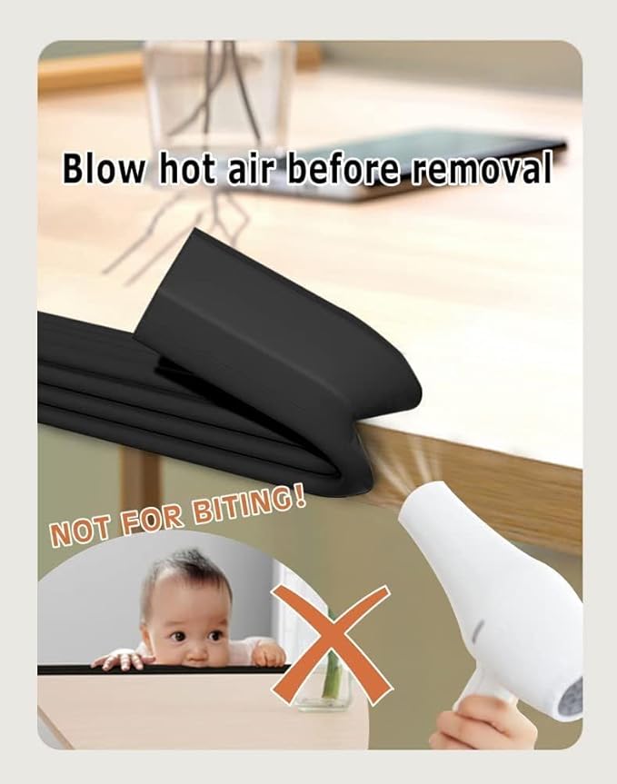Edge Protector for Baby, Soft Foam Furniture Corner Guards, Desk Edge Cushion, Baby Proofing Bumper for Table, Fireplace - 6.5ft Brown