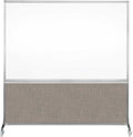 DivideWrite Mobile Whiteboard | Double Sided Dry Erase Board | Portable Office Cubicle Partition | Display for Classrooms, Conference Rooms, Meeting Areas and More | Warm Pebble 6' Wide x 6' Tall