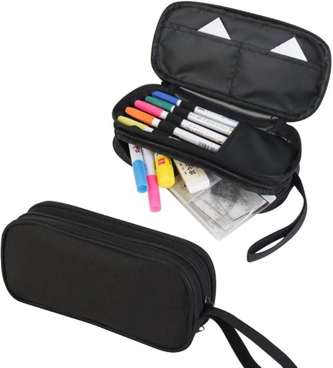 HiGaits Pencil Case for Boys,Multi-Slot Large Capacity Pencil Pouch with Soft Zipper, Durable Pen Box Headphones