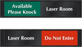 SmartSign Laser Room Available/Do Not Enter Please Knock Slider Sign, 2.25" x 10", 60 mil Plastic Plate in Aluminum Frame with Adhesive Backing, Privacy Indicator, Red/Green/Black, USA-Made