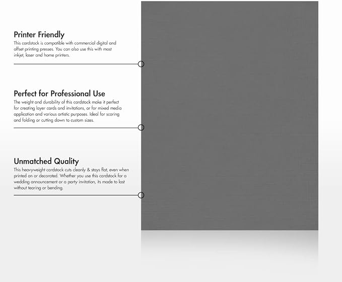 LUXPaper 8.5" x 11" Cardstock | Letter Size | Sterling Gray Linen | 100lb. Cover | 500 Qty