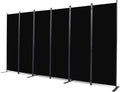 CHOSENM Room Divider, 6 Panel Folding Privacy Screens with Wider Support Feet, 6 Ft Portable Room Partition for Room Separator, 132" W X 71" H, Black