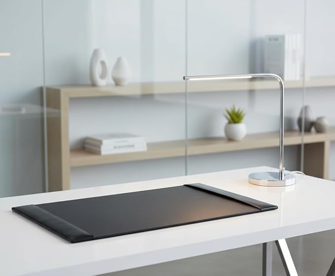 Dacasso Black 30" x 18" Desk Pad/Desk Mat/Desk Protector, Bonded Leather, 30.00 x 18.00 x 0.50 (PR-1403)