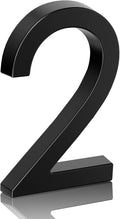 6" Floating Stainless Steel Address House Number, Modern Metal Anti-Rust House Numbers with Nail Kits for Door Garden Mailbox Decor Visibility Signage (2)