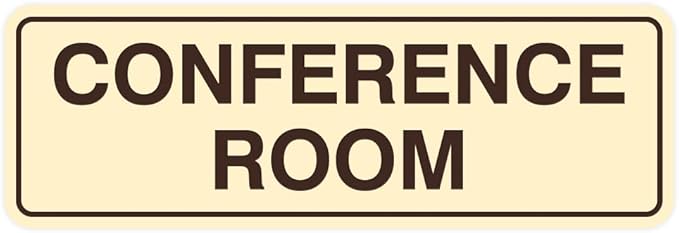 Standard Conference Room Sign - Ivory/Dark Brown - Small 1 Pack