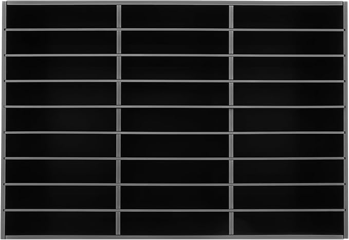 27 Slots Mail Sorters for Office, PVC Literature Organizer with Removable Shelves, Door-Less Mail Center Paper Storage Cabinet for Files Magazines Documents, 9.8 * 2.2in Each Slot (27 Slots - Black)
