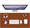 PU Leather Desk Pad Protector Gaming Mouse Pad Non Slip Desk Mat for Keyboard and Mouse Waterproof Desk Writing Pad for Office and Home Desk Accessories(Brown, 23.6 * 11.8)