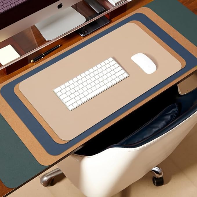 Large Cork Desk Mat - 47.2"x 17" Desk Pad for Office and Home - Ideal for Large Mouse Pad and Desk Mats on Top of Desks(Black)