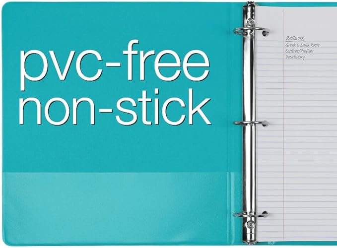 Oxford Cardinal 3 Ring Binders, Binders for School and Office, Durable 1.5 Inch, Round Rings, Holds 350 Sheets, ClearVue Presentation View, Non-Stick, Assorted Bright Colors, 4 Pack (79553)