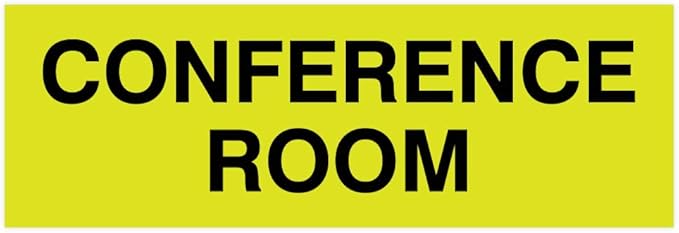 Signs ByLITA Basic Conference Room Sign (Yellow/Black) - Medium