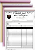 Personalized Invoice Book Custom 2 Part/3 Part Receipt Book Quote Estimate Order Forms Carbonless Form with Your Company Name Logo Address,2-10 Books (Style 13)