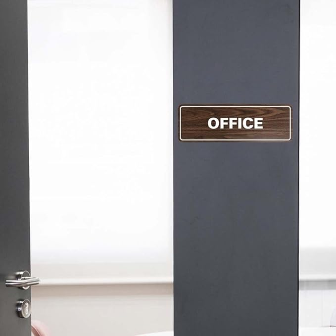 Signs ByLITA Standard Office Sign - Professional Business Signage - Easy to Install (Navy Blue/Gold) - Medium 2 Pack