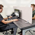 OBEX Free Standing Desk PET Privacy Screen, Table Top Home & Office Furniture Partitions and Dividers, Portable Workstation Freestanding Panels, 24" x 30" Sand